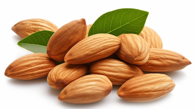 Almonds isolated on white Background