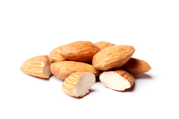 Almonds isolated on white background