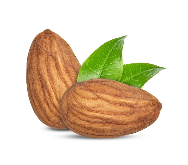 Almonds isolated on white background