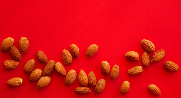 Almonds seed isolated on background nut beans