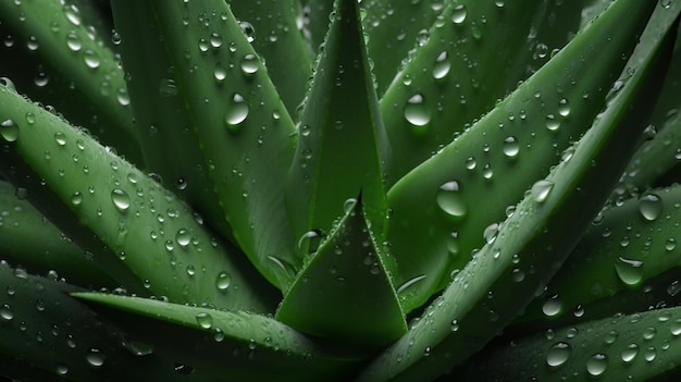 Aloe or Aloe vera wet fresh leaves Image generated by Ai Hair treatment