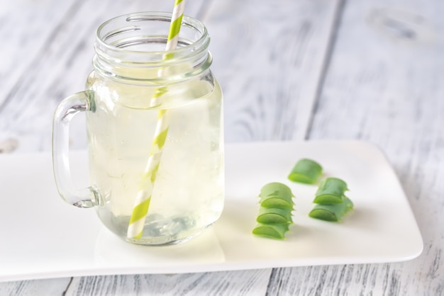 Aloe Vera drink in mason jar