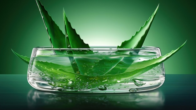 Aloe vera gel slice generated ai image