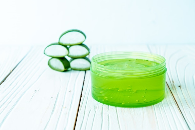 aloe vera gel with aloe sliced