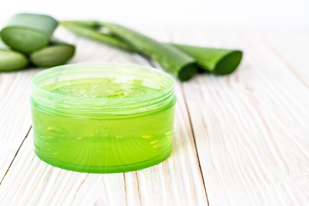 aloe vera gel with aloe sliced