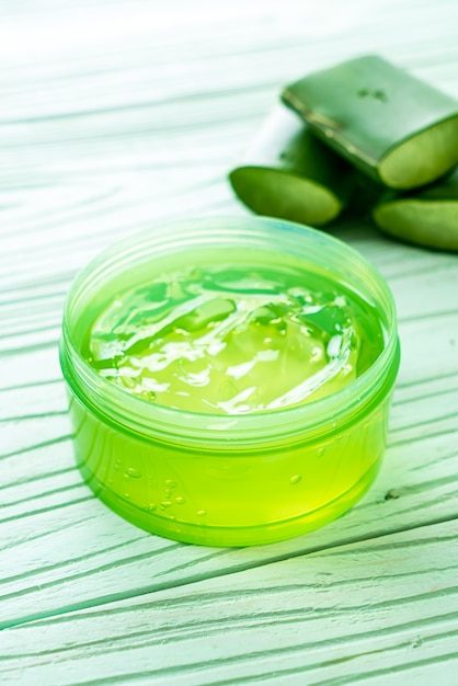 aloe vera gel with aloe sliced