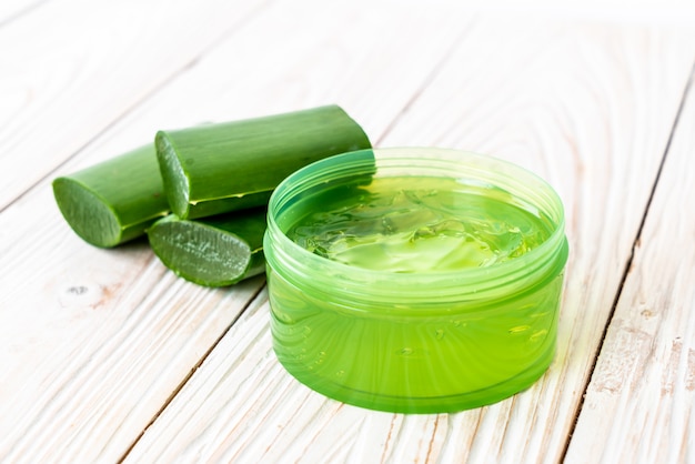 aloe vera gel with aloe sliced