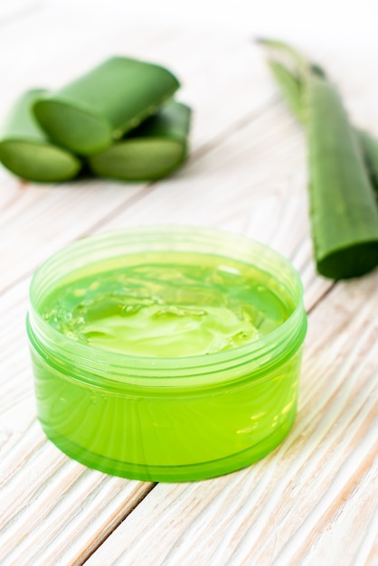 aloe vera gel with aloe sliced