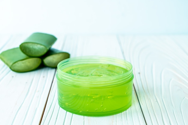 aloe vera gel with aloe sliced