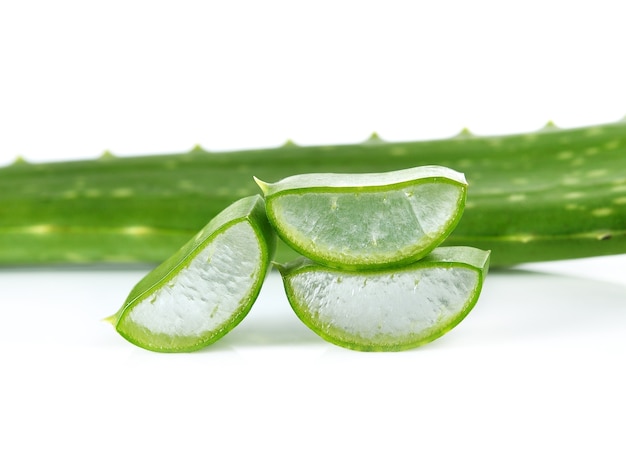 Aloe Vera leaves on white background