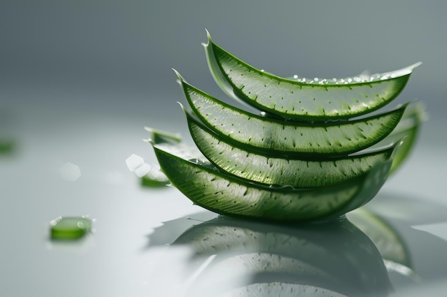 Aloe vera plant slices