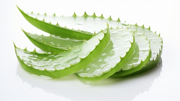 Aloe vera slice isolated on white background