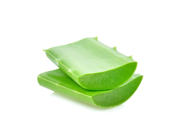 Aloe vera slice isolated on white