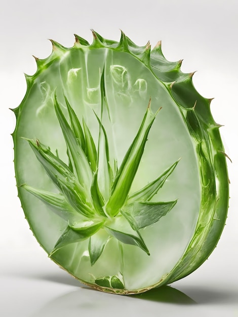 Aloe vera slice on white background