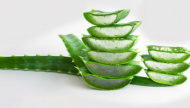 Aloe vera on a white background natural care products moisturizing and skin care