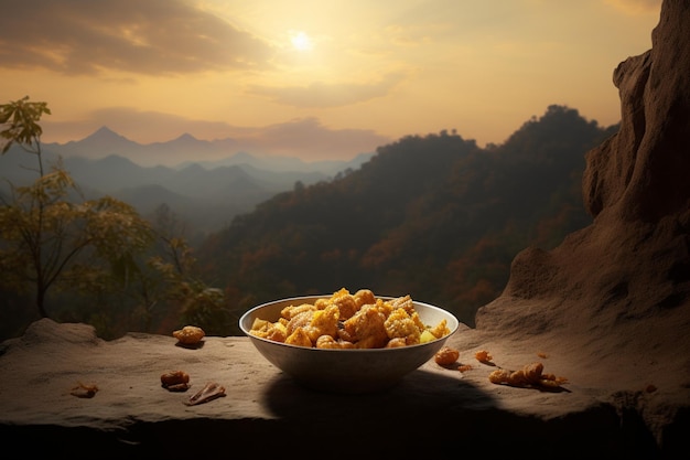 Photo aloo gobi in a dreamy setting yummy delicious aloo gobi food image photography