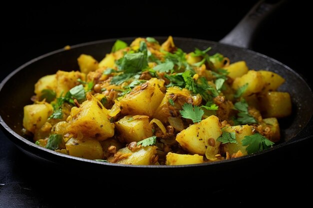 Aloo Gobi with toasted mustard seeds on top