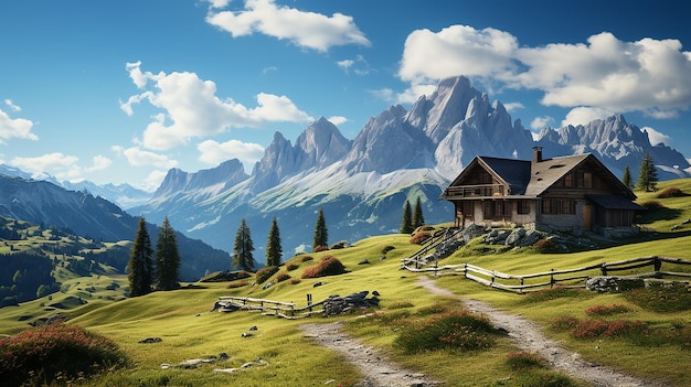 Alpe di Siusi Seiser Alm Langkofel mountain group landscape of Alpine red autumn Alpe di Siusi