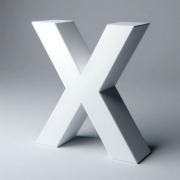 Photo alphabet 3d letter x white and silver