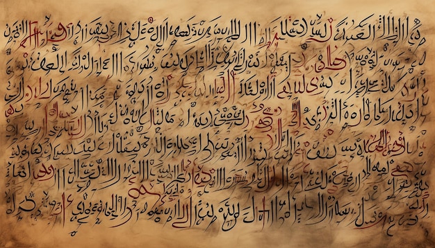 the alphabet arabic hand writing in an old paper