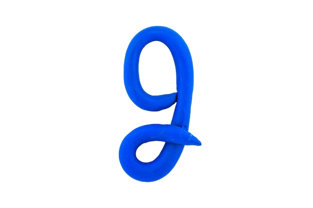 Alphabet g English colorful letters Handmade letters molded from plasticine clay on Isolated white background