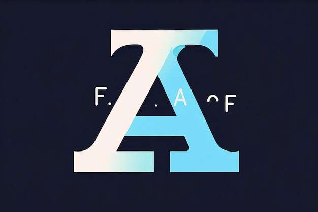 Photo alphabet letters or initials the af fa a and f logo monograms are blue