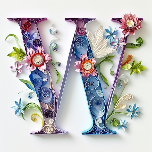 Alphabet paper quilling style