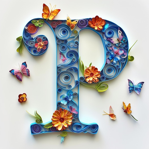 Alphabet paper quilling style