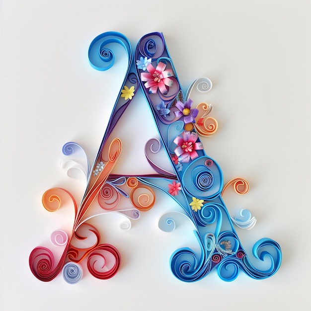 Alphabet paper quilling style