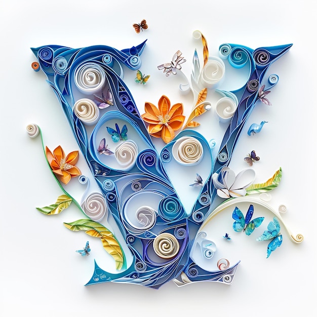 Alphabet paper quilling style