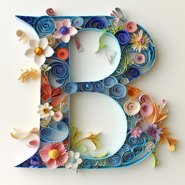 Alphabet paper quilling style