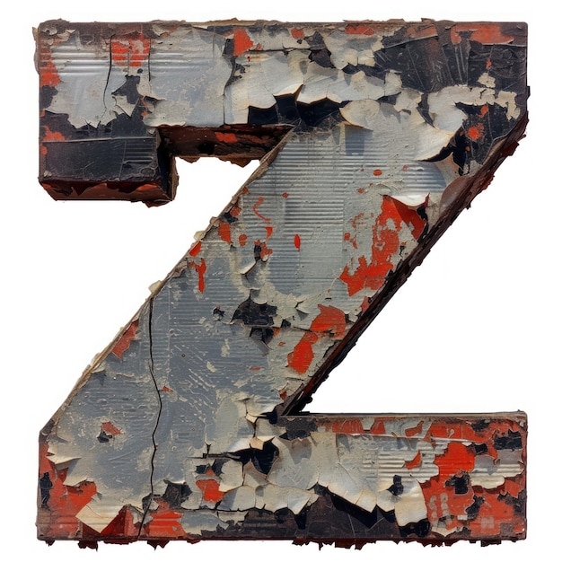 Photo alphabet z white background deterioration architecture