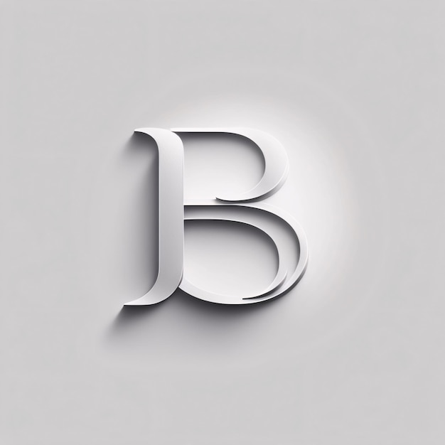 Alphabetic font with shadow and light fill vector illustration Letter B