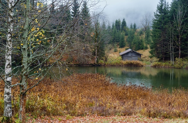 Alpine autumn lake Geroldee or Wagenbruchsee Germany