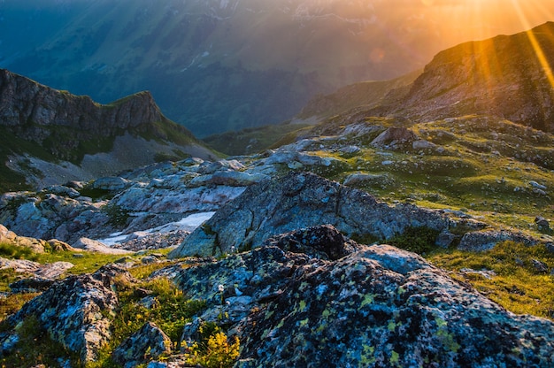 Alpine lake among the rocks, Arhyz, Russian Federation