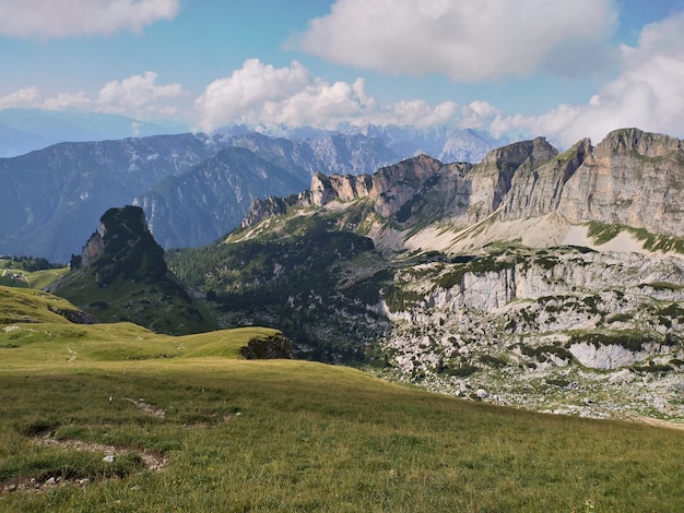 Alpine landscape in the Rofan Mountains in summer