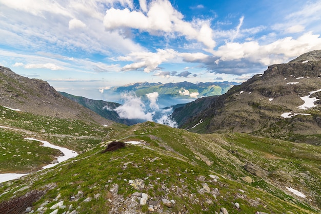 Alpine rocky mountains