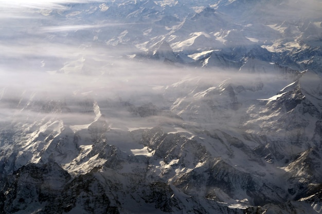 Alps aerial view panorama landscape