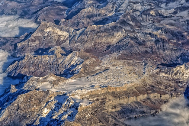 Alps aerial view panorama landscape