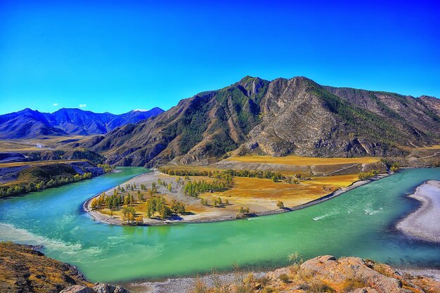 Altai mountain landscape mountains background view panorama