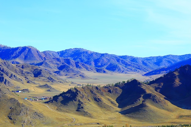 Altai mountain landscape, panorama autumn landscape background, fall nature view