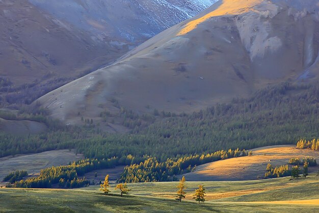 Altai mountain landscape, panorama autumn landscape background, fall nature view