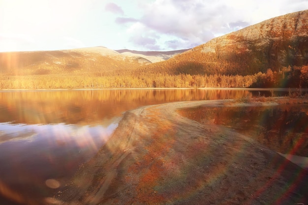 Altai mountain landscape, panorama autumn landscape background, fall nature view