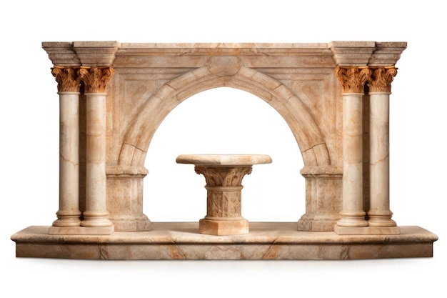 Altar architecture white background archaeology