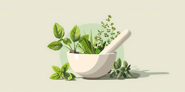 Alternative medicine with medicinal herbs background picture