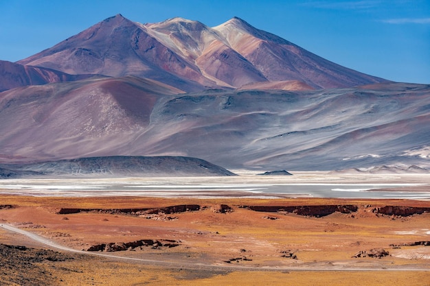 Alues Calientes salt flats Atacama Desert in Chile