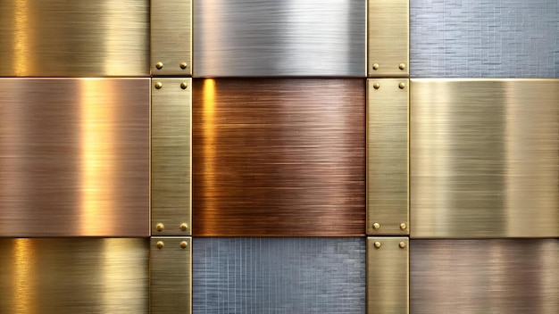 Aluminum bronze and brass stitched textures