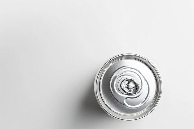 Photo aluminum can isolated on white background with clipping path top view