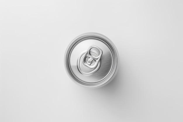 Photo aluminum can isolated on white background with clipping path top view