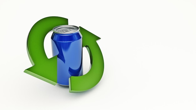 aluminum can recycle 3d rendering